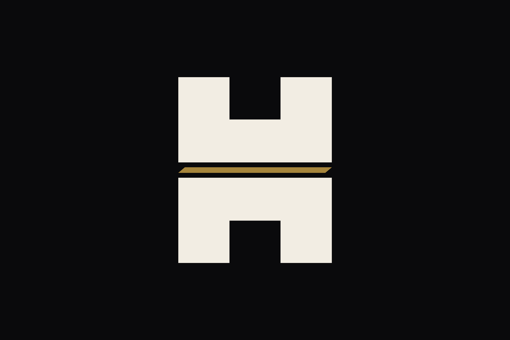 Head Ventures mark: a cream H split by a brass rule